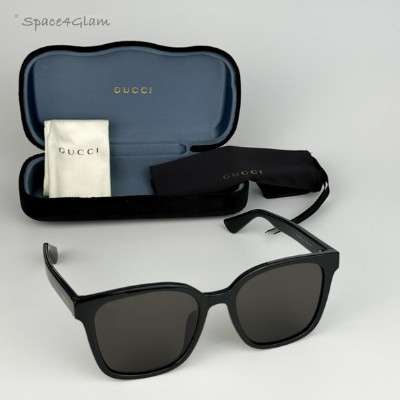 Gucci Women Sunglasses Black Brown Polarized Square GG1346SK 002 NEW main image 4